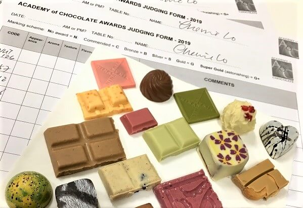 All sorts of chocolate at a tasting session